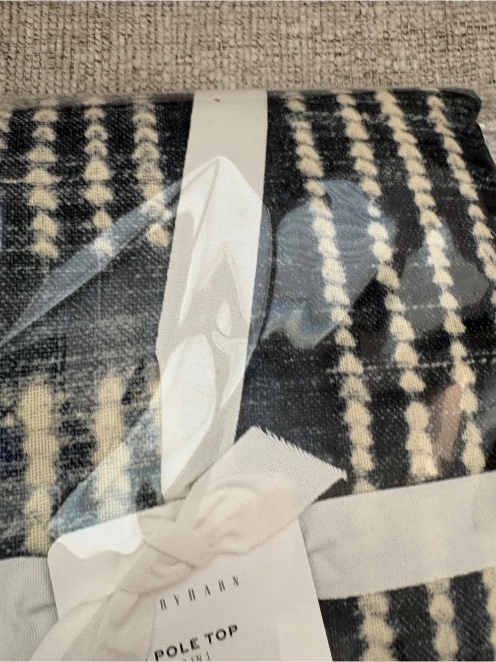 Pottery Barn 2 Indigo Shibori Linen Cotton Curtain Panel 50x84 NWT - Picture 6 of 8